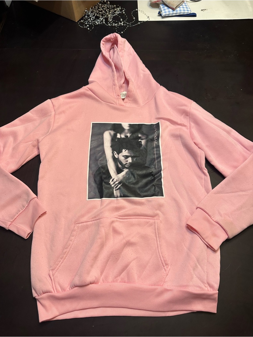 Women's Pink Graphic Pullover Hoodie